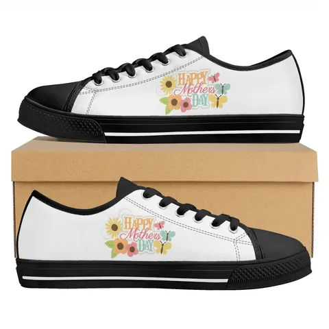 Damen Herren Unisex Segeltuchschuhe Low Top Sneakers Muttertag Geschenk Floral Leopard Print Mama Casual Wanderschuhe