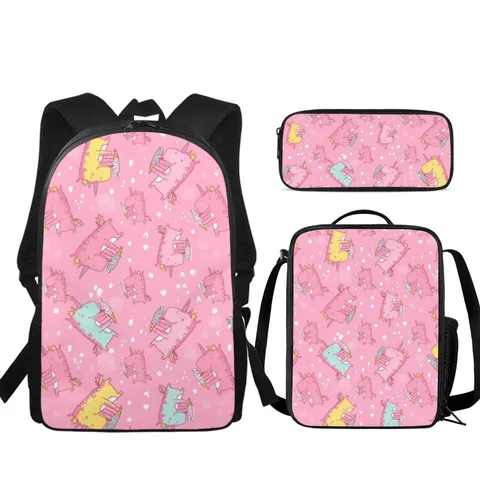 Mochila con Estampado de Dibujos Animados de Nailon Bolsa de Almuerzo Estuche para Estudiante Niños Niños Niñas Mochila Escolar Transpirable Resistente al Desgaste