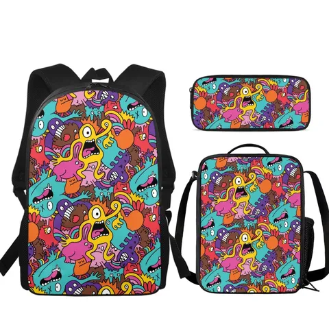 Mochila con Estampado de Dibujos Animados de Nailon Bolsa de Almuerzo Estuche para Estudiante Niños Niños Niñas Mochila Escolar Transpirable Resistente al Desgaste