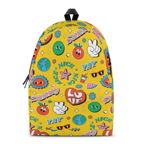 Kids Cartoon Printed Backpack Casual Polyester School Bag For Students Lightweight Shoulder Bookbag Everyday Travel Daypack