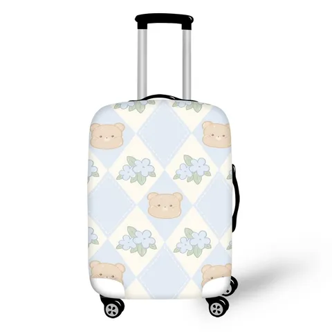 Polyester Luggage Cover Cute Cartoon Rabbit Bear Floral Printed Dustproof Suitcase Protector Elastic Travel Baggage Housse