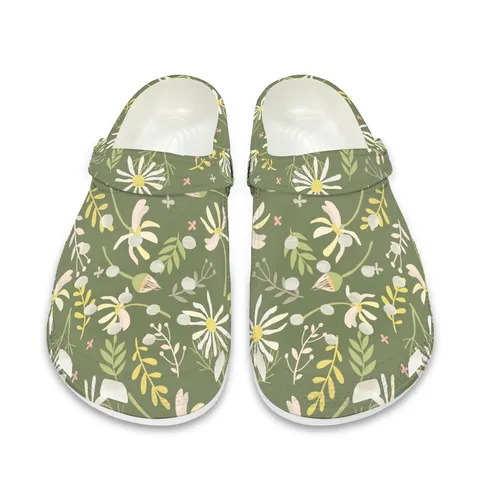 Sommer Herren Damen Botanisch Floral Druck Clogs Sandalen Weiche Sohle Rutschfest Gartenschuhe Atmungsaktiv Strand Wasser Sandalen Outdoor