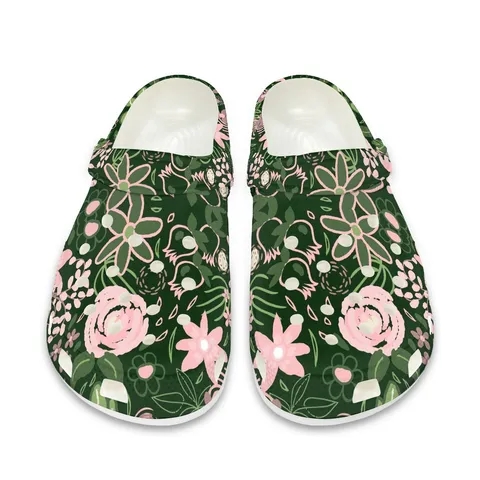 Mode EVA Blumige Gartenschuhe Atmungsaktiv Leichtgewichtig Hohl Slipper Für Herren Damen Outdoor Indoor Botanischer Druck Casual Wasserschuhe