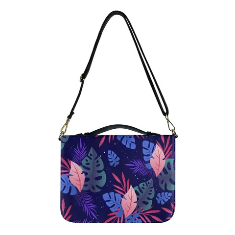 Mode Botanischer Druck Buchstil Handheld Crossbody Tasche PU Leder Multifunktionale Bibeleinband Aufbewahrungstasche Damen