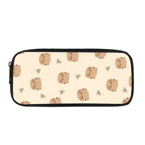 Niedliche Cartoon Große Kapazität Federmäppchen Nylon Schreibwaren Tasche Für Schüler Büro Schule Desktop Organizer Druck Beutel