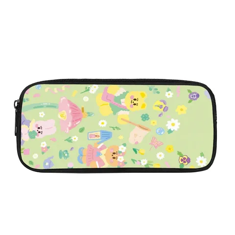 Großes Nylon Federmäppchen Süßes Cartoon Hase Galaxie Druck Schreibwaren Tasche Reißverschluss Mäppchen Für Schule Büro Studenten