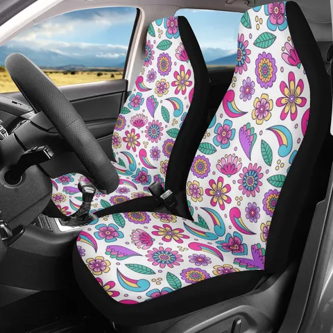 Universelle Gestrickte Autositzbezüge Polyester Elasthan Kreativer Cartoon Bedruckt Autositzschoner Kissen Für SUV Fahrzeug