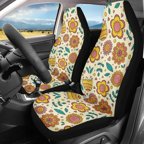 Universelle Gestrickte Autositzbezüge Polyester Elasthan Kreativer Cartoon Bedruckt Autositzschoner Kissen Für SUV Fahrzeug