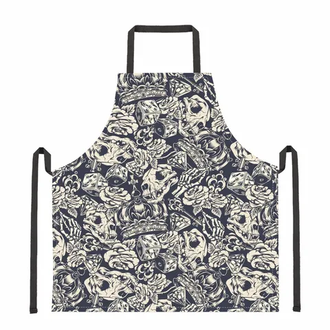 Halloween Horror Totenkopf Druck Schürze Kreative Polyester Halfter Kurz Schürze Für Party Aufführung Kostüm Erwachsene Dekoration