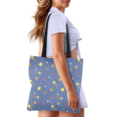 Borsa Tote in Tela Grande Capacità Cielo Stellato Stampa Animale Borsa per la Spesa Ecologica Riutilizzabile Borsa a Tracolla