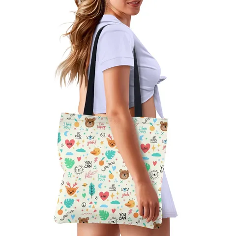 Borsa Tote in Tela Grande Capacità Cielo Stellato Stampa Animale Borsa per la Spesa Ecologica Riutilizzabile Borsa a Tracolla