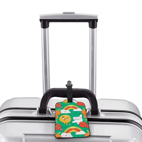 Cartoon Rabbit Mermaid Travel Luggage Tag PU Leather Suitcase ID Label For Backpack Travel Bag Travel Accessory