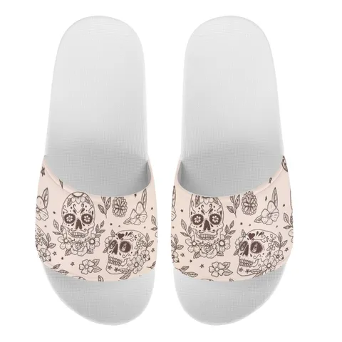 Unisex Totenkopf Rose Druck Slide Sandalen Sommer Rutschfeste PVC EVA Flache Schuhe Casual Strand Pool Slides Für Damen Herren