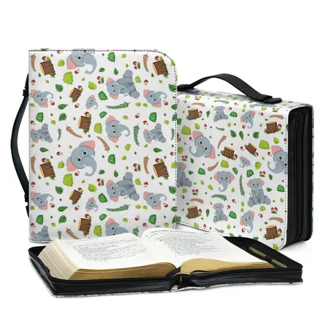PU Leder Cartoon Druck Bibel Tasche Multi Funktionale Große Kapazität Handtasche Buch Hülle Schutz Organizer Abdeckung Für Reisen Täglich