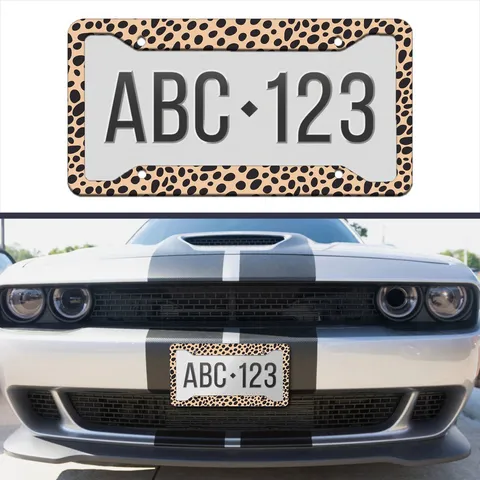 Standard US Kennzeichenhalter Aluminiumlegierung Bedruckt Tier Leopard Zebra Muster Auto Außenrahmen Für Universelle Fahrzeuge