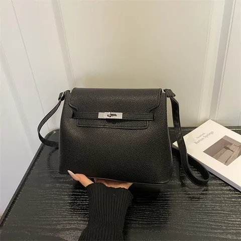 Sac à Main Bandoulière Poignée Supérieure en Cuir PU pour Femmes Classique Tourniquet Satchel Casual Quotidien Rétro Élégant Mode