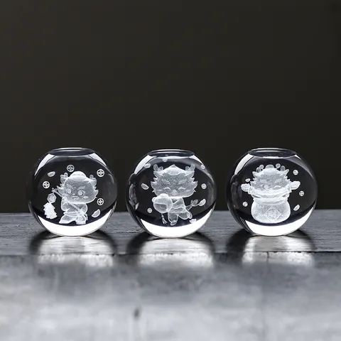 Kristal Glas Thee Dekselhouder Chinese Draak Laser Interne Gravure Thee Huisdier Gongfu Thee Accessoire Tafel Decoratie Ornament
