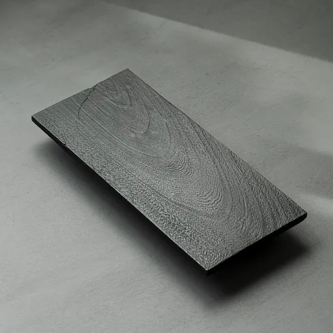 Plateau à Thé en Bois de Noyer Brûlé Style Wabi-sabi Japonais Rectangulaire Table de Brassage à Sec Assiette de Service en Bois