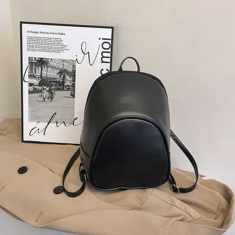 Womens Fashion PU Leather Mini Backpack Casual Commuter School Bookbag Small Travel Daypack Everyday Black Backpack
