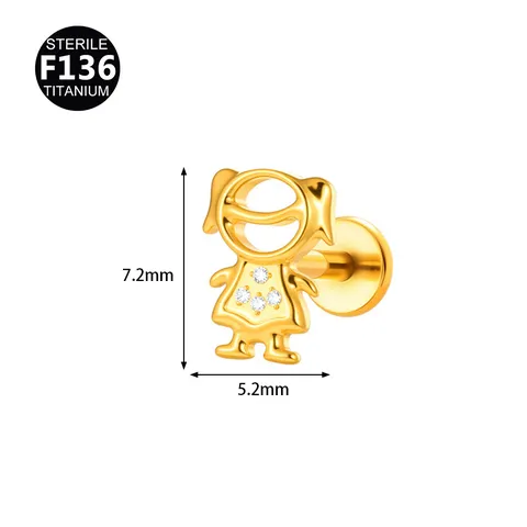 Joyas de Piercing Labret de Titanio F136 con Roscado Interno Pendiente Estrella Gota de Agua Strass Cartílago Unisex