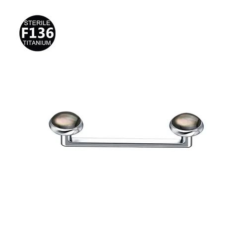 F136 Titanium Dermal Anchor Piercing Body Jewelry Right Angle Long Bar Natural Stone Top Implant Piercing Stud
