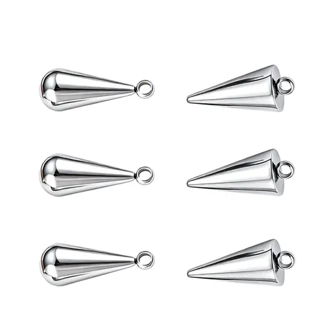 Colgante Cónico de Lágrima Sólida de Acero Inoxidable Pendiente de Aros Piercing Fornituras de Joyería Accesorio DIY Collar Pulsera