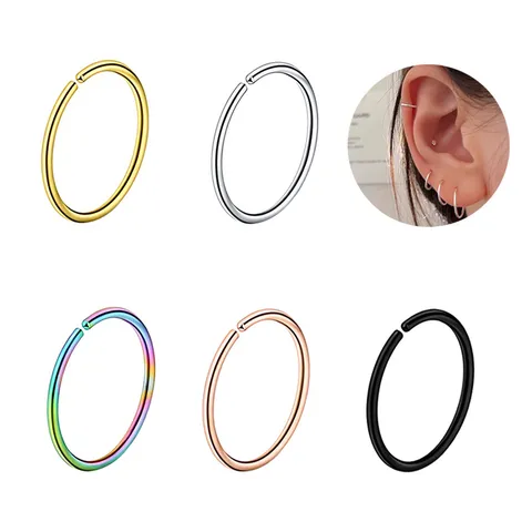 Roestvrijstalen Neusring Dunne Kleine Creoolse Oorring Lipring Piercing Lichaamssieraden Minimalistische Ronde Kop Piercing Voor Mannen Vrouwen