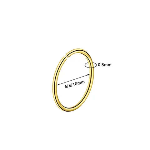 Roestvrijstalen Neusring Dunne Kleine Creoolse Oorring Lipring Piercing Lichaamssieraden Minimalistische Ronde Kop Piercing Voor Mannen Vrouwen