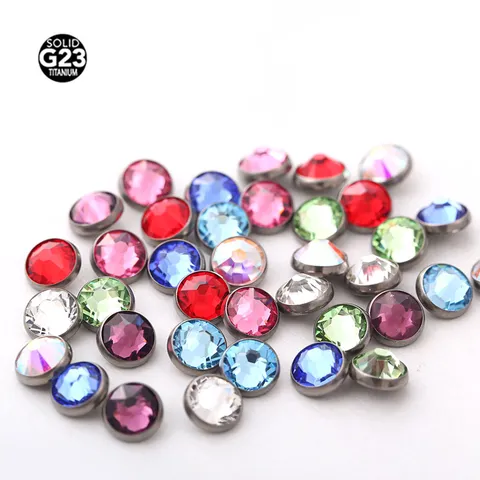 F136 Titanium Zirconia Dermal Anchor Top Internally Threaded Skin Diver Piercing Jewelry Accessories For Men Women