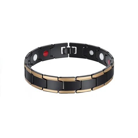 Magnetic Therapy Bracelet Zinc Alloy Linked Detachable Modules For Men Women Couples Electroplated Geometric Style