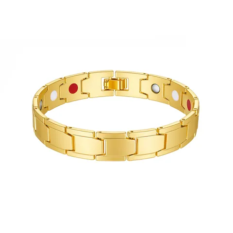 Magnetic Therapy Bracelet Zinc Alloy Linked Detachable Modules For Men Women Couples Electroplated Geometric Style