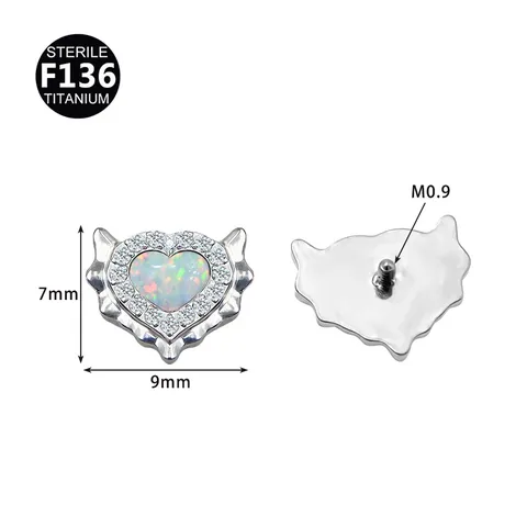 F136 Titanlegierung Blume Herz Schneeflocke Lippenpiercing Schmuck Innengewinde Geometrische Strass Knorpel Ohrring Stecker