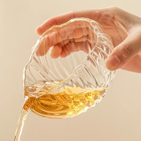 Καράφα Τσαγιού από Γυαλί Borosilicate Σχήμα Βάρκας Λωτού Ανθεκτική στη Θερμότητα Κούπα Δικαιοσύνης Κινεζικό Στυλ