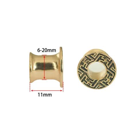 Edelstahl Ohr-Gauge Expander Außengewinde Retro Gezackt Geometrisches Muster Emaille Body Piercing Schmuck Für Herren Damen