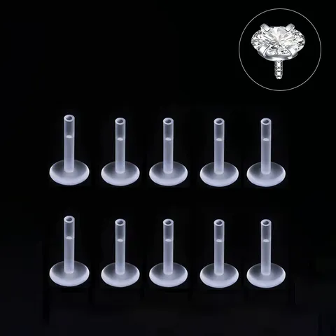 Helder Acryl Lippiercing Basis Vervanging Body Piercing Staaf Component Geometrisch Gepolijst Algemene Sieraden Accessoire