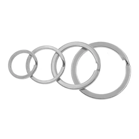 Stainless Steel Split Key Ring Double Line Flat Round Key Ring For DIY Bag Leather Hardware Keychain Jewelry Making Accessories