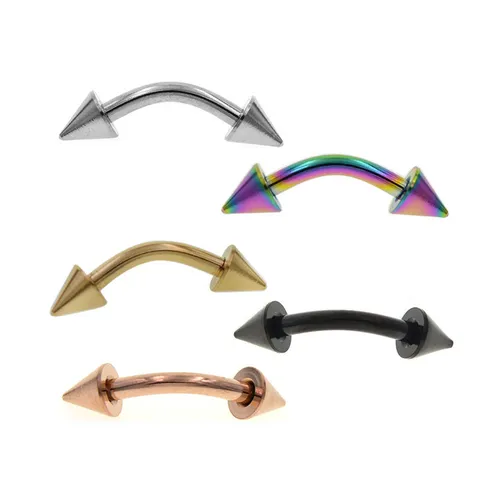 316L Stainless Steel Eyebrow Ring Spike Ball Curved Barbell 14G 16G Punk Body Piercing Jewelry For Unisex Piercing Jewelry