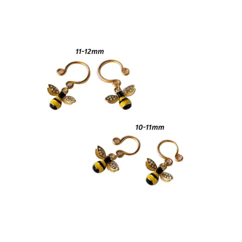 316L Stainless Steel Bee Fake Nipple Ring Non-Piercing Clip On Earrings Punk PA Ring Body Jewelry For Women Men Unisex