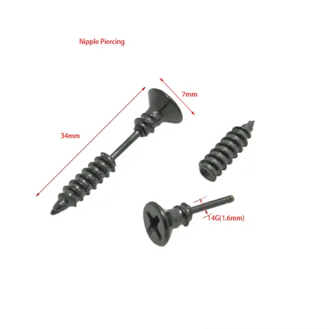 Trendy Stainless Steel Screw Stud Earring Punk Nipple Ring Industrial Barbell Geometric Body Piercing Jewelry For Unisex