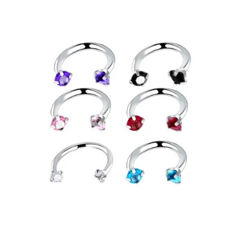 316L Edelstahl Innengewinde Zirkonia Hufeisen Nasenring Rund Zirkular Barbell Piercing Schmuck Für Unisex