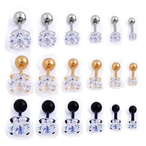 316L Edelstahl Zirkonia Knorpel Ohrstecker Für Herren Damen Unisex Eingelegte CZ Piercing Schmuck Kleine Ohrknorpelstecker