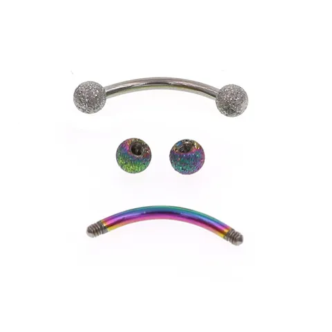 316L Stainless Steel Frosted Ball Eyebrow Ring Curved Barbell Body Piercing Jewelry For Men Women Daily Body Jewelry Accessories