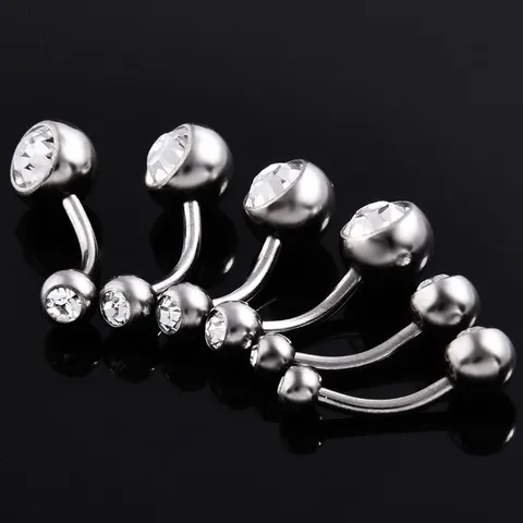 G23 Titanium Zirconia Navel Piercing Belly Button Ring Curved Barbell Body Piercing Jewelry For Women Men