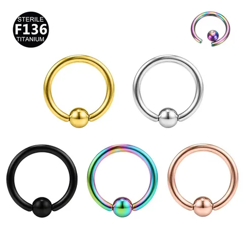Titanium Alloy Horseshoe Captive Bead Ring Nose Ring Body Piercing Jewelry Unisex Fashion Septum Ring Piercing Accessories
