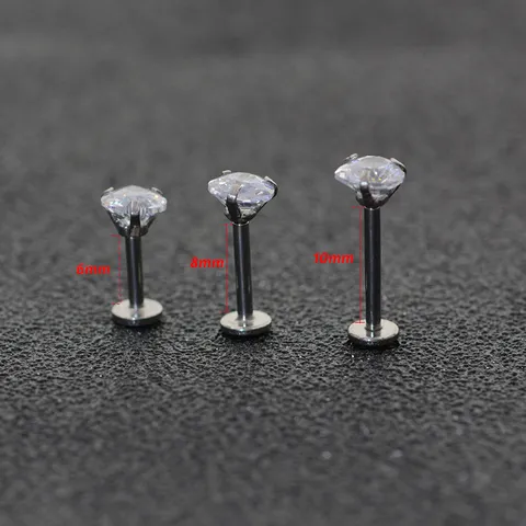 Herzform Zirkonia 316L Edelstahl Lippenring Tragus Helix Ohrknorpel Stecker Piercing Schmuck Für Damen Herren Mehrfarbig