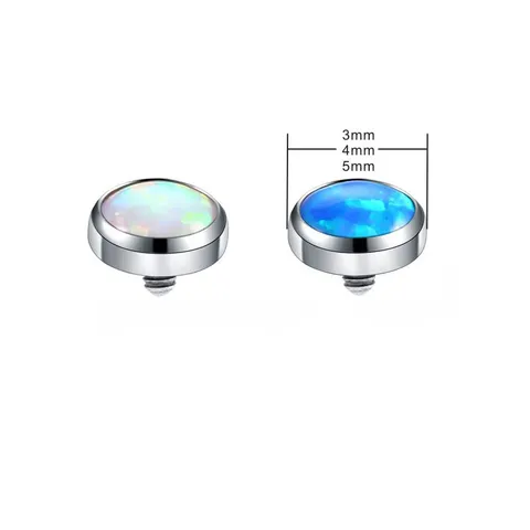 G23 Titanium Opal Dermal Anchor Top Internally Threaded Body Piercing Jewelry DIY Skin Diver Accessory For Women Men