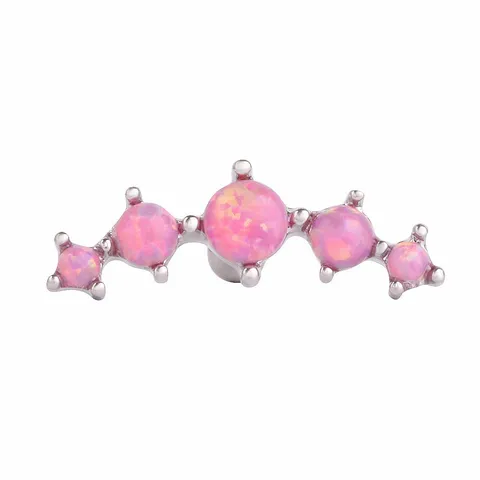 316L Edelstahl Strass Synthetischer Opal Labret Ohrstecker Gebogener Stab Knorpel Piercing Schmuck Für Damen Herren