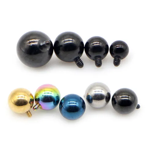 316L Edelstahl Innengewinde Ersatzkugeln Für Lippenring Labret Stecker Piercing Schmuck Galvanisiertes Zubehör