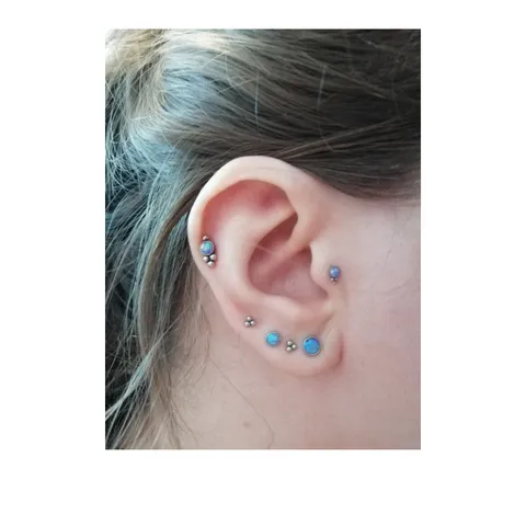 F136 Titanlegierung Opal Blume Labret Stecker Katzenpfote Piercing Schmuck Für Lippe Ohrknochen Ohrring Schmuck