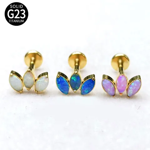 G23 Titanium Alloy Marquise Crown Labret Stud Body Piercing Rhinestone Marquise Lip Stud Nose Ring Cartilage Earring For Women Men